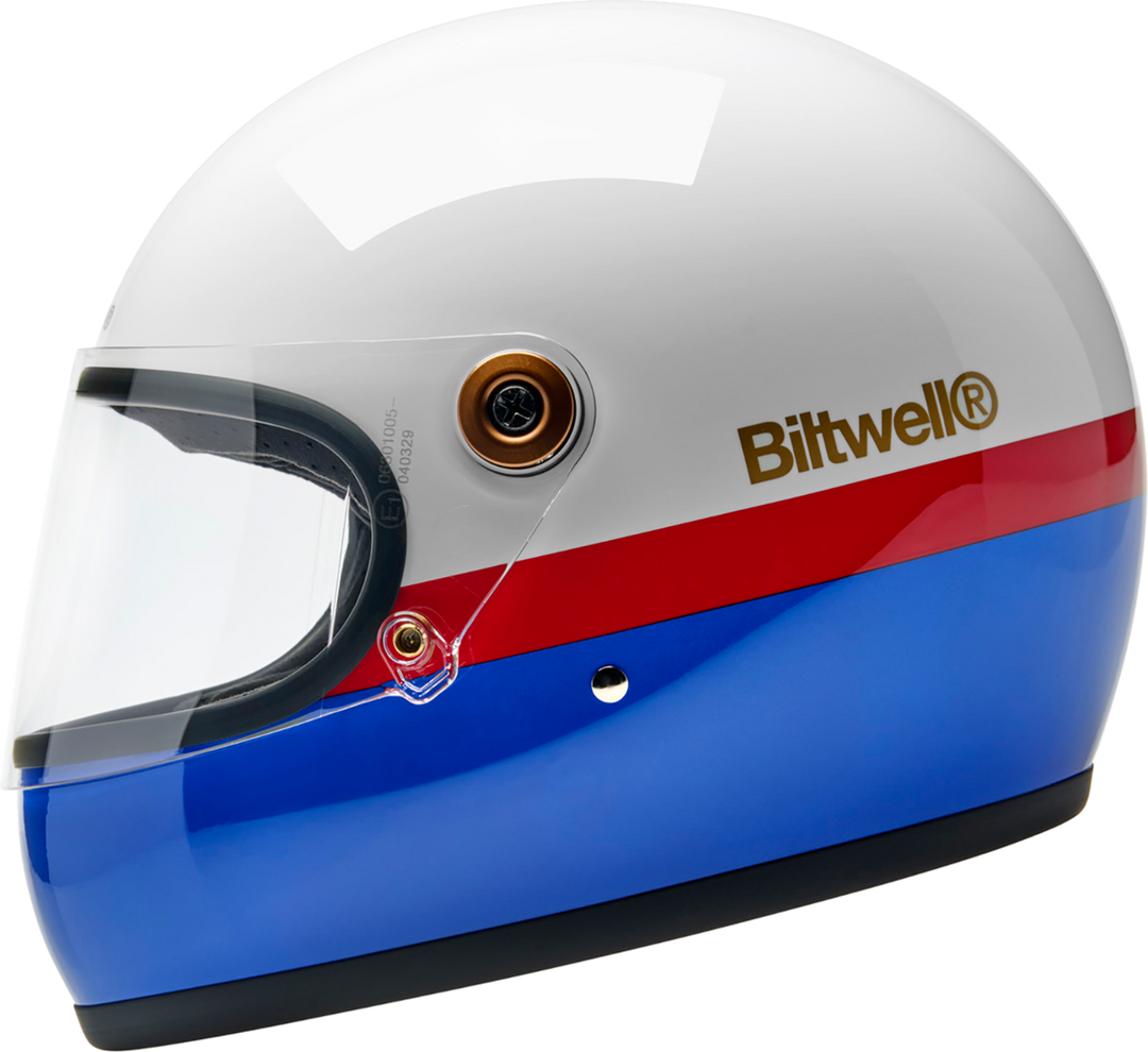 Biltwell Gringo S Helmet - Apex - White/Red/Blue