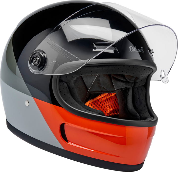 Biltwell Gringo SV Helmet - Intersection - Black/Orange/Gray