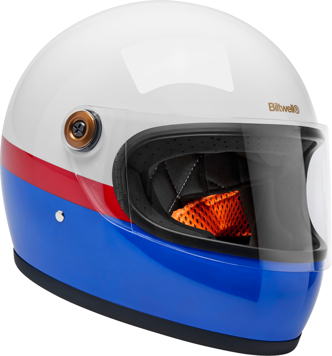 Biltwell Gringo S Helmet - Apex - White/Red/Blue
