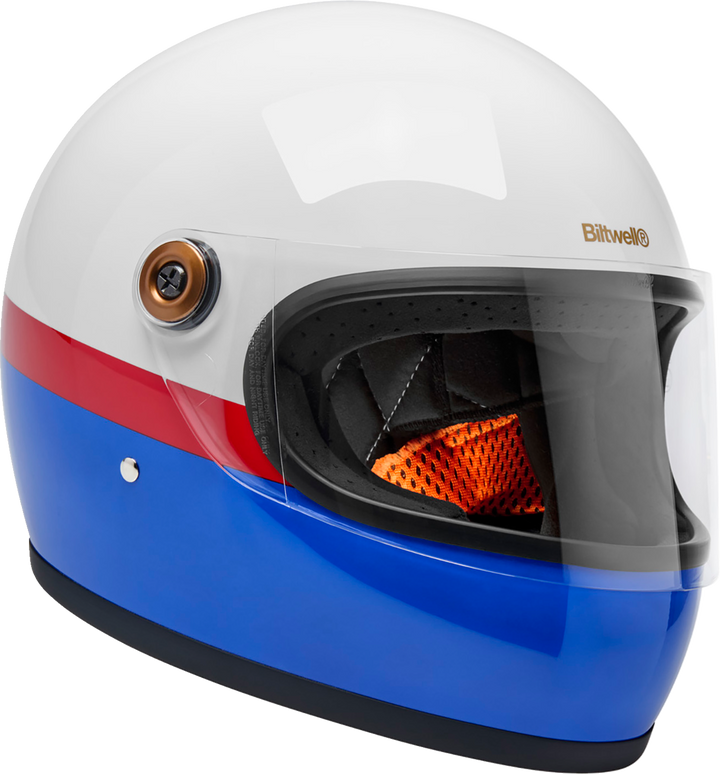 Biltwell Gringo S Helmet - Apex - White/Red/Blue