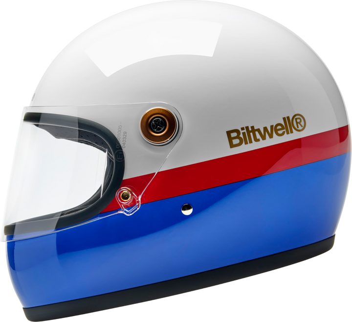 Biltwell Gringo S Helmet - Apex - White/Red/Blue