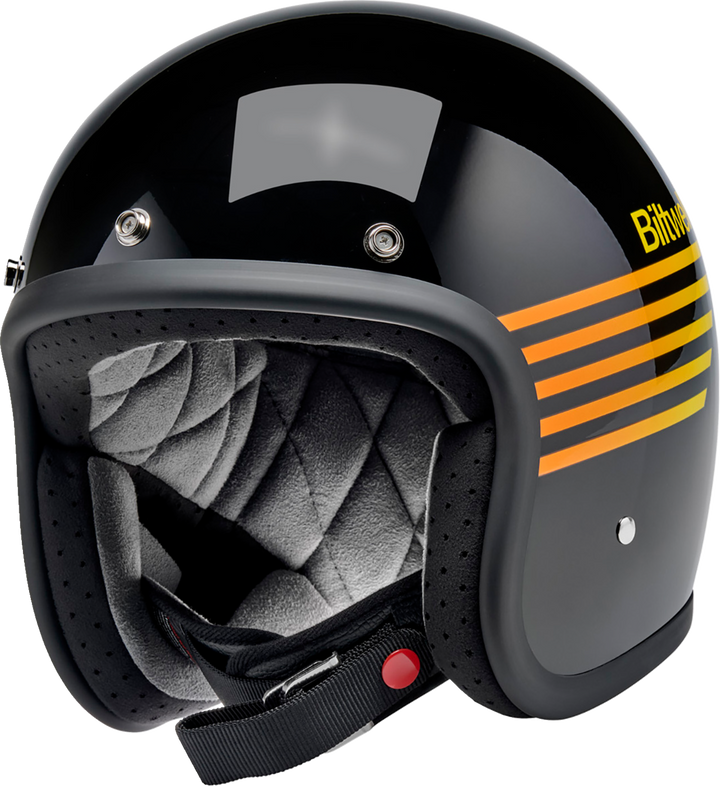 BILTWELL Bonanza Helmet - Lightspeed - Gloss Black/Orange/Yellow - Large 1001-5115-204