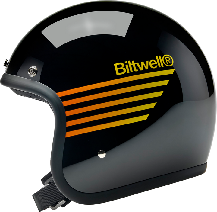 Biltwell Bonanza Helmet - Lightspeed - Gloss Black/Orange/Yellow