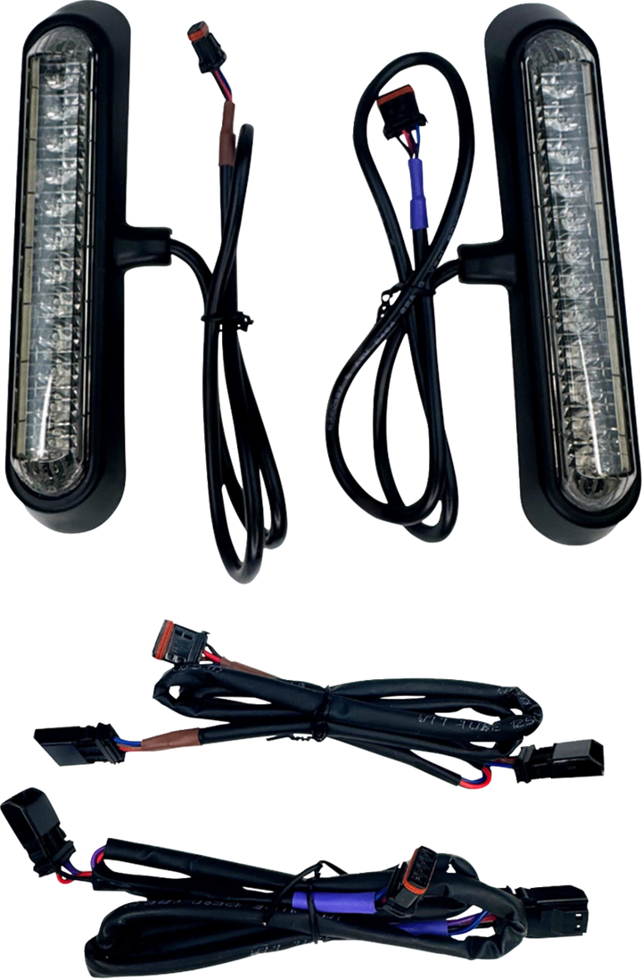 CUSTOM DYNAMICS LED Saddlebag Lights - Smoke Lens - Matte Black CD-LRST-SB-S