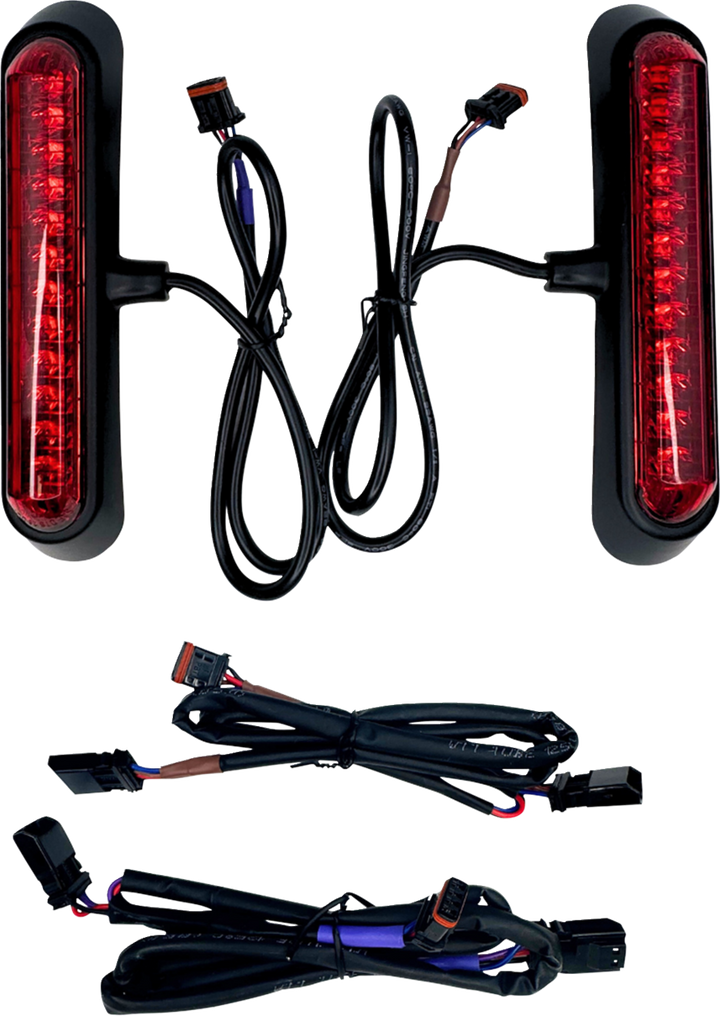 CUSTOM DYNAMICS LED Saddlebag Lights - Red Lens - Matte Black CD-LRST-SB-R