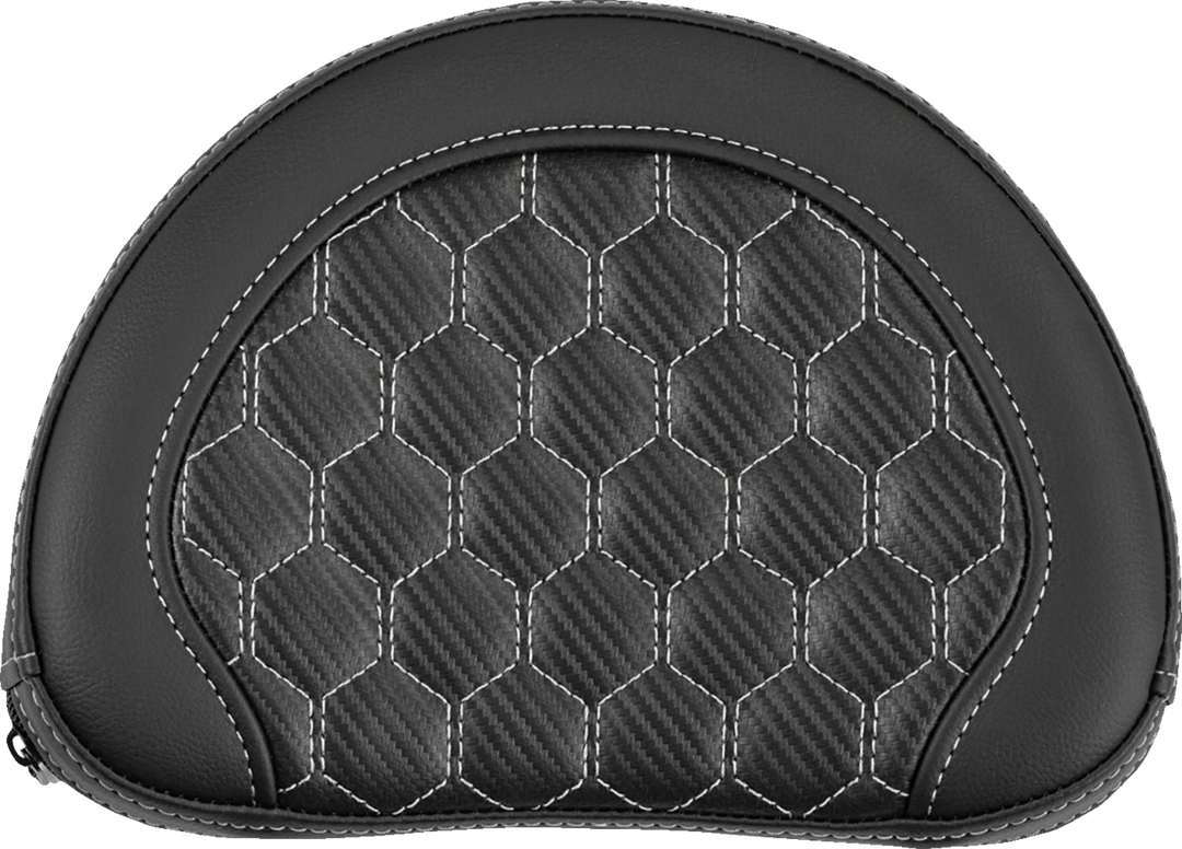 SADDLEMEN Contour Sissy Bar Pad - Honeycomb - Silver Stitch - Universal - 2" Thick 051319005