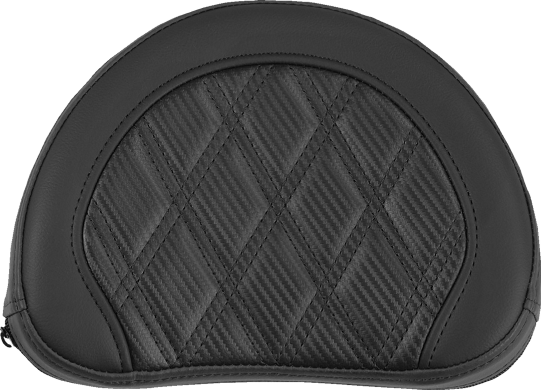 SADDLEMEN Contoured Sissy Bar Pad - Lattice Stitch - Black Stitch - 2" Thick 051320700