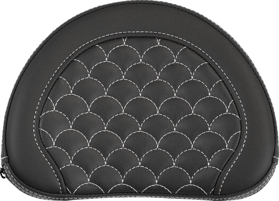 SADDLEMEN Contoured Sissy Bar Pad - Dragon Scale - White Stitch - 2" Thick 051320906