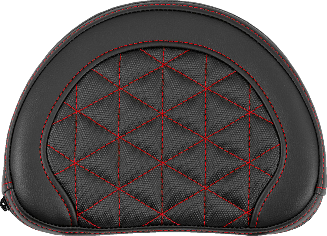 SADDLEMEN Contoured Sissy Bar Pad - Tri-Gripper - Red Stitch - 2" Thick 051321104