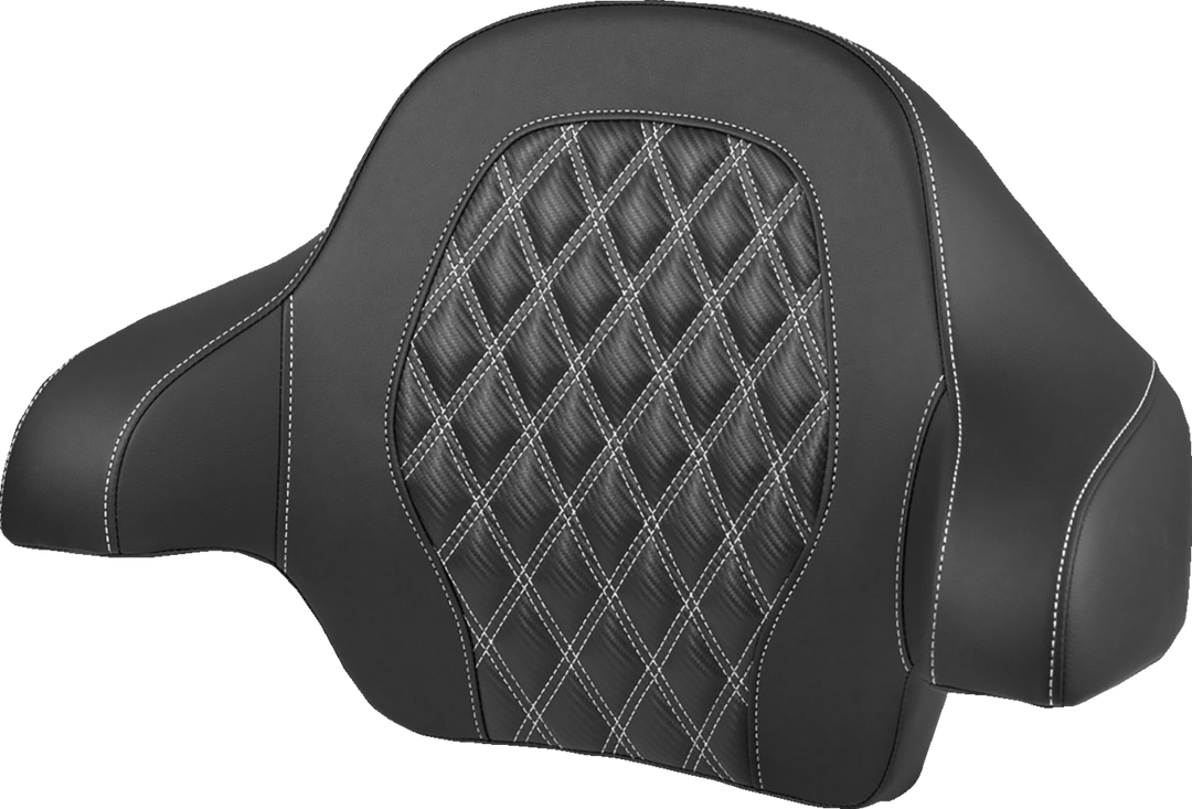 SADDLEMEN Tour-Pak® Backrest Pad - Lattice Stitch - White Stitch - FL '14-'25 814-07-20706