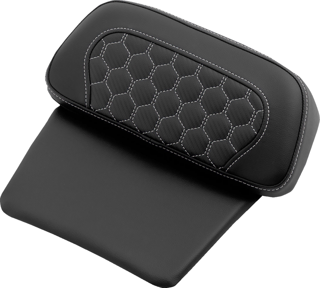 SADDLEMEN Chopped Tour Pak Backrest Pad - Honeycomb - White Stitch - FLH/FLT '14-'25 814-07C-19006