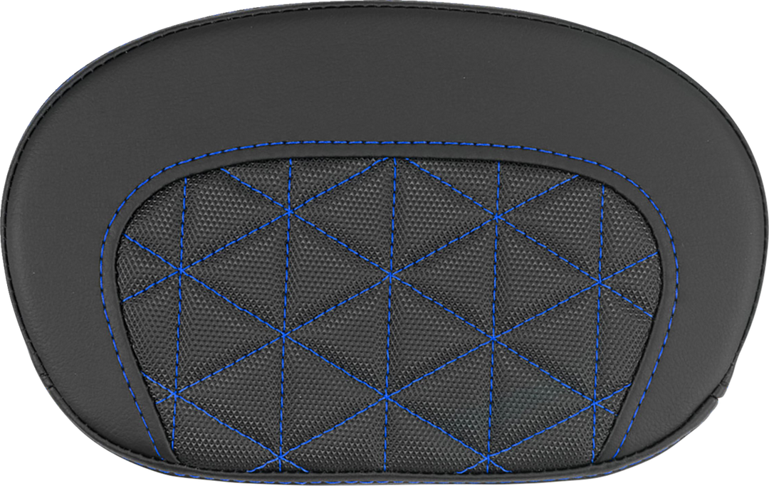 SADDLEMEN Mini Contour Sissy Bar Pad - Tri-Gripper - Blue Stitch 061021101