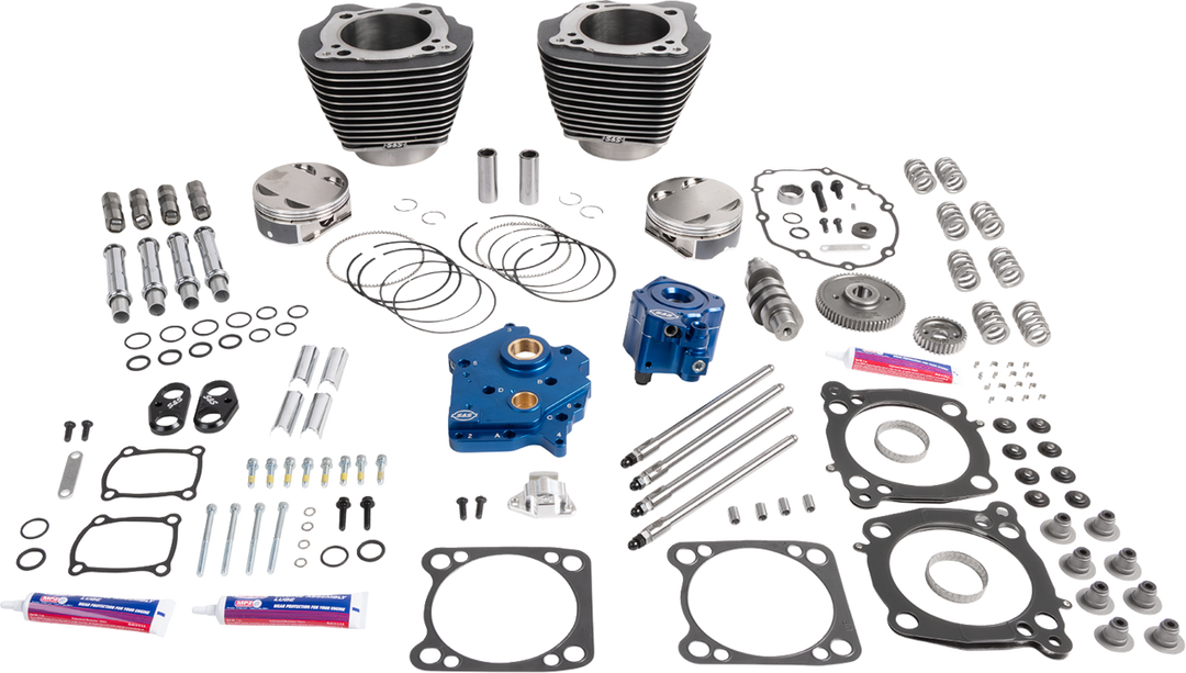 S&S CYCLE Power Package - Oil Cooled - 496 Gear Drive - Black Granite w/Highlight - M8 310-1391A