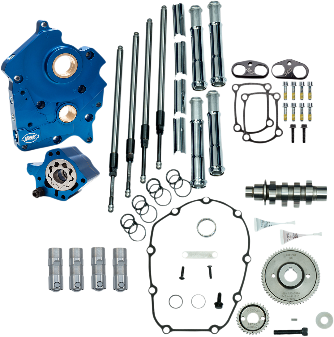 S&S CYCLE Cam Chest Kit - Water Cooled - Gear Drive - 465 Cam - Chrome Pushrod Tubes - M8 310-1001B