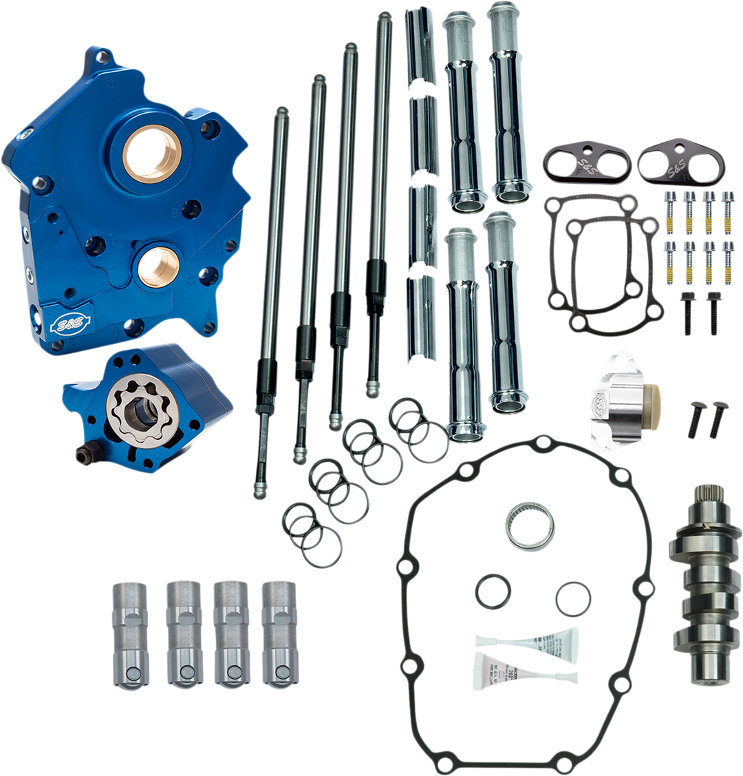 S&S CYCLE Cam Chest Kit - Oil Cooled - Chain Drive - 465 Cam - Chrome Pushrod Tubes - M8 310-1003C