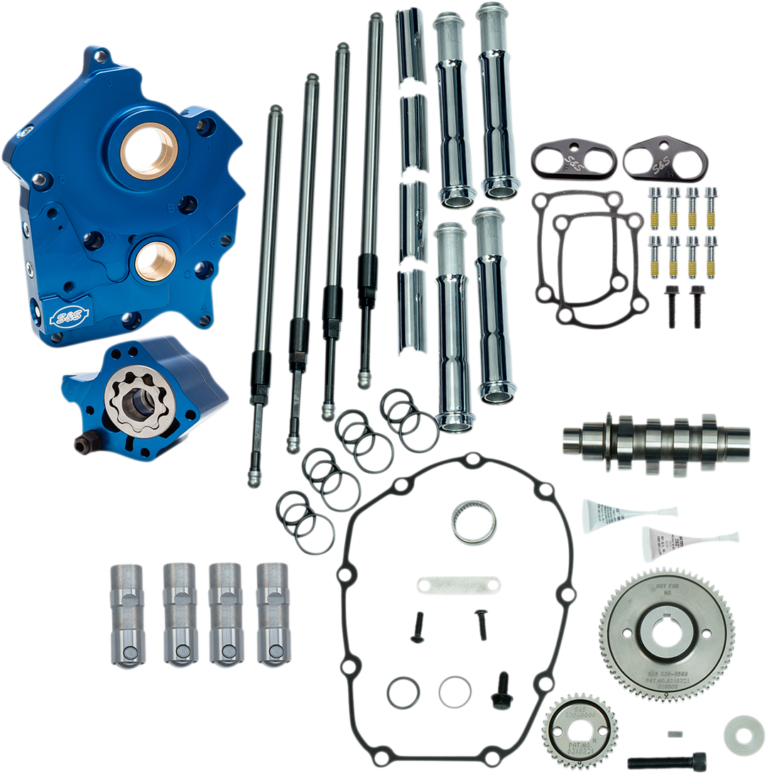 S&S CYCLE Cam Chest Kit - Oil Cooled - Gear Drive - 465 Cam - Chrome Pushrod Tubes - M8 310-1005B