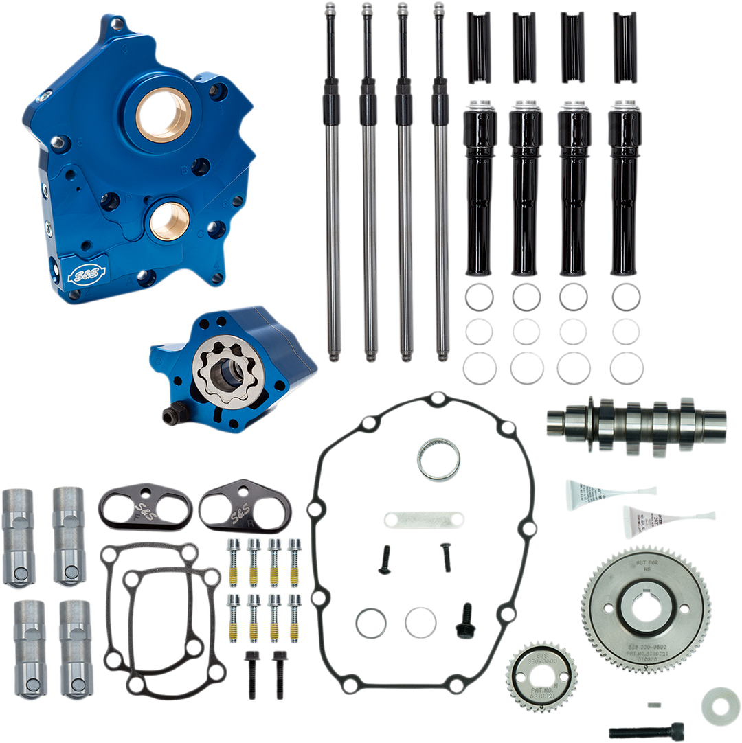 S&S CYCLE Cam Chest Kit - Oil Cooled - Gear Drive - 475 Cam - Black Pushrod Tubes - M8 310-1014B