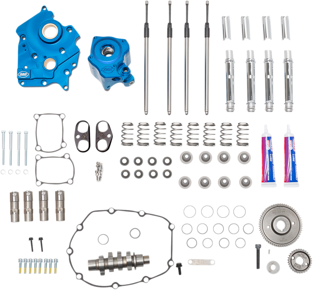 S&S CYCLE Cam Chest Kit - Oil Cooled - Gear Drive - 550 Cam - Chrome Pushrod Tubes - M8 310-1083B