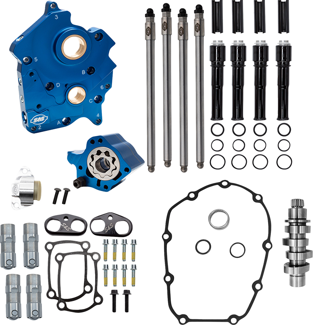 S&S CYCLE Cam Chest Kit - Oil Cooled - Chain Drive - 496 Cam - Black Pushrod Tubes - M8 310-1379A