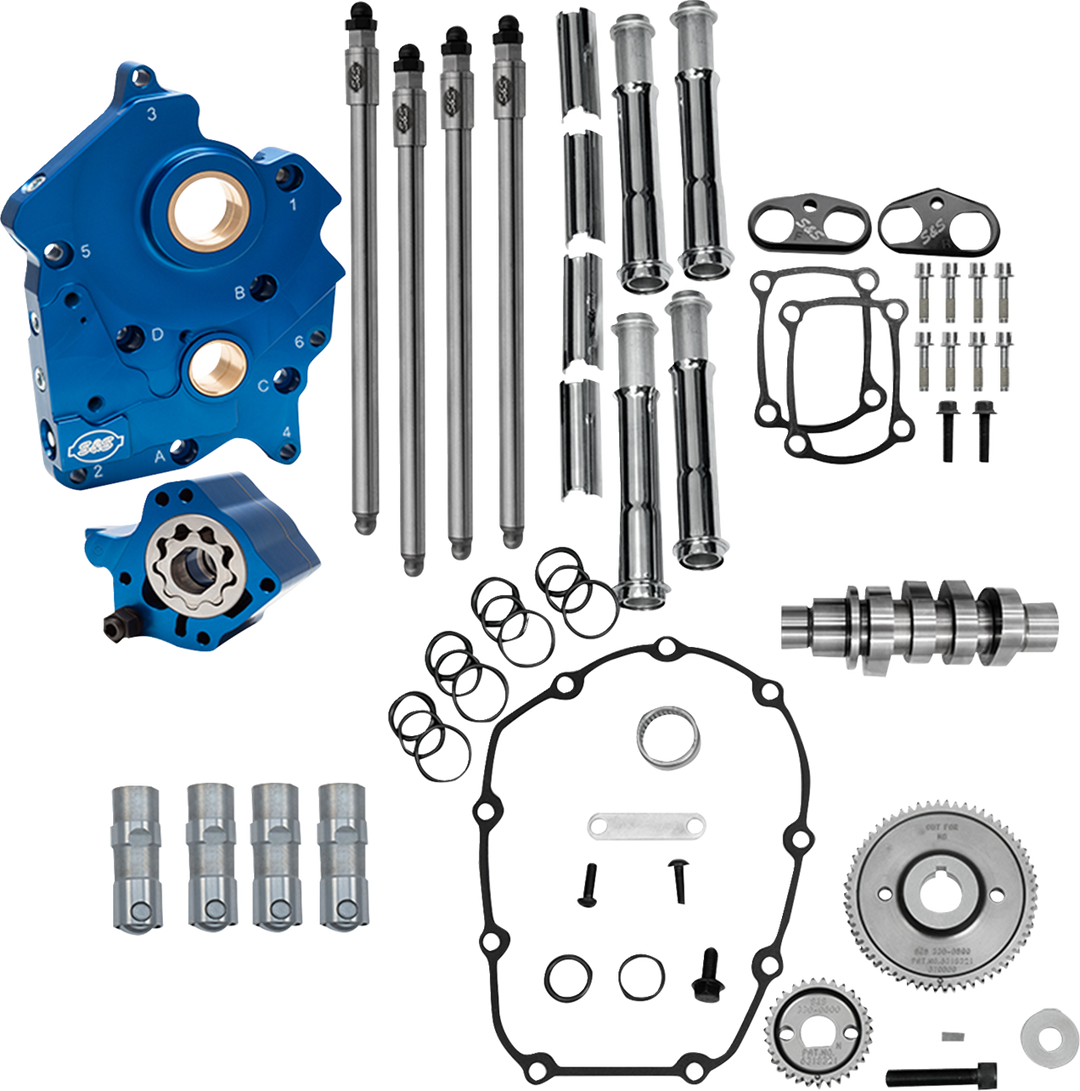 S&S CYCLE Cam Chest Kit - Oil Cooled - Gear Drive - 496 Cam - Chrome Pushrod Tubes - M8 310-1382A