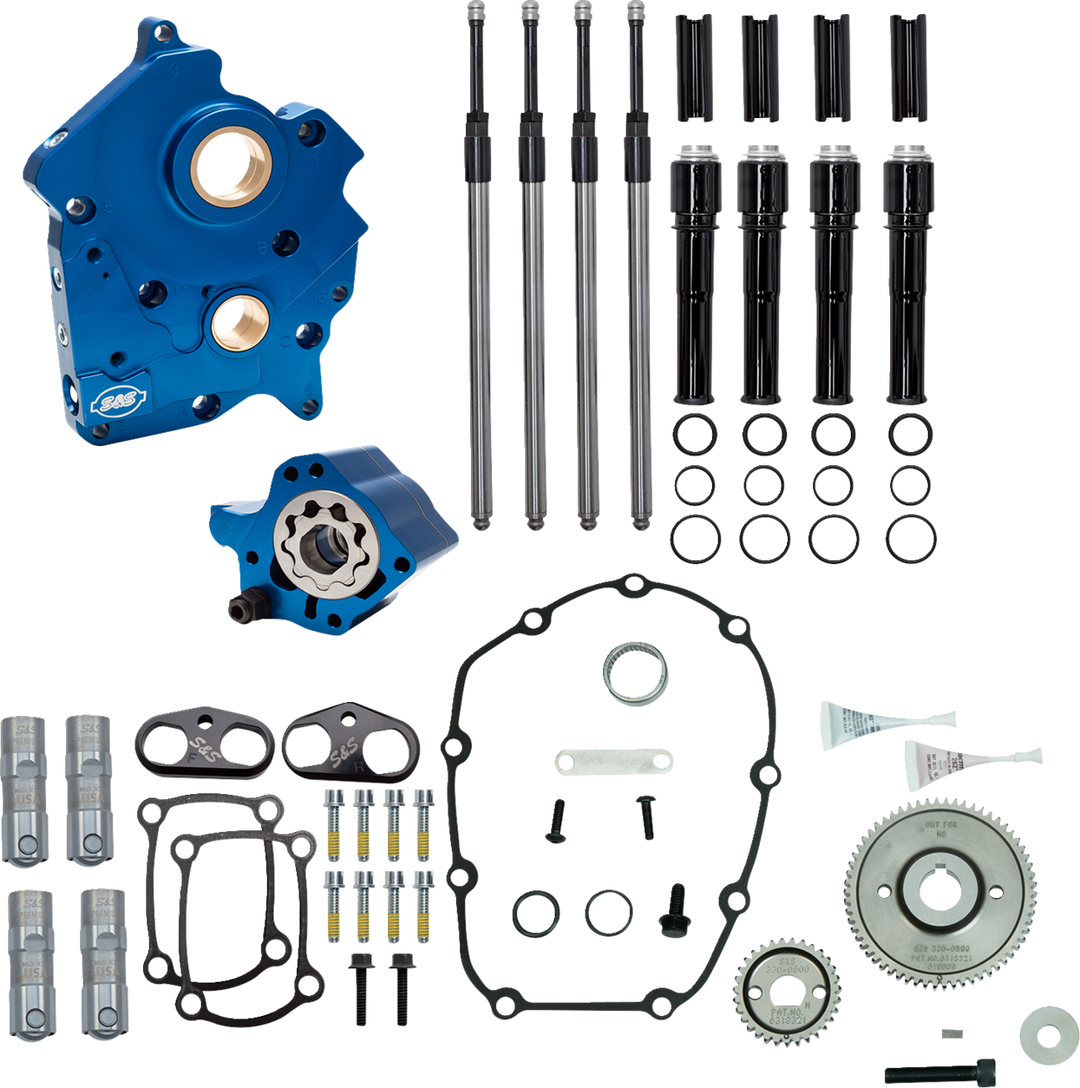 S&S CYCLE Cam Chest - Water Cooled - Gear Drive - Black Pushrod Tubes - M8 310-1260A