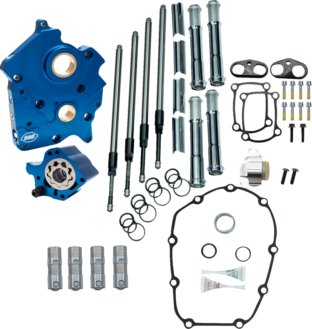S&S CYCLE Cam Chest - Water Cooled - Chain Drive - Chrome Pushrod Tubes - M8 310-1265A