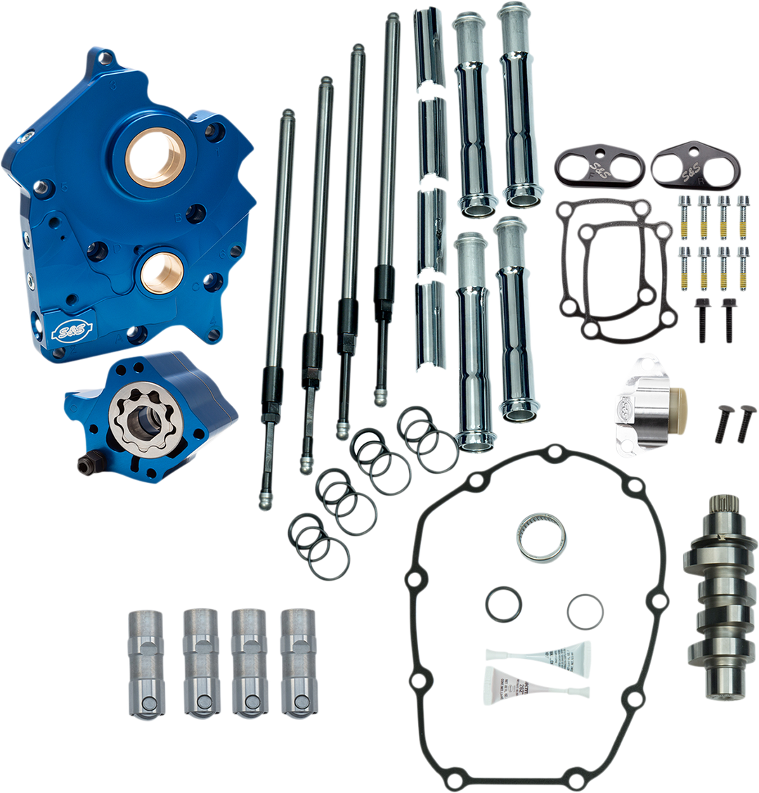 S&S CYCLE Cam Chest Kit - Oil Cooled - Chain Drive - 475 Cam - Chrome Pushrod Tubes - M8 310-1004C