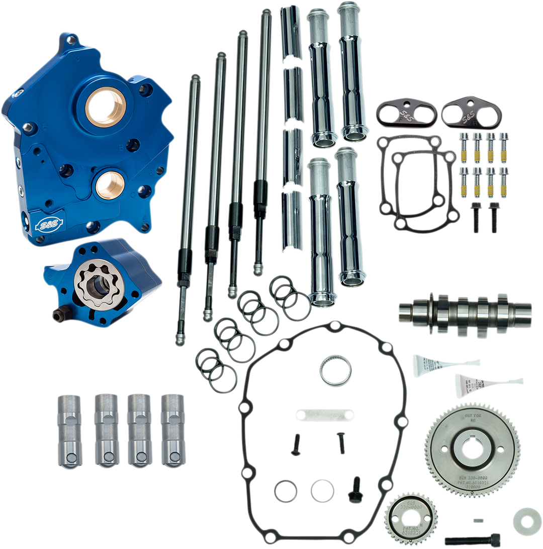 S&S CYCLE Cam Chest Kit - Oil Cooled - Gear Drive - 475 Cam - Chrome Pushrod Tubes - M8 310-1006B