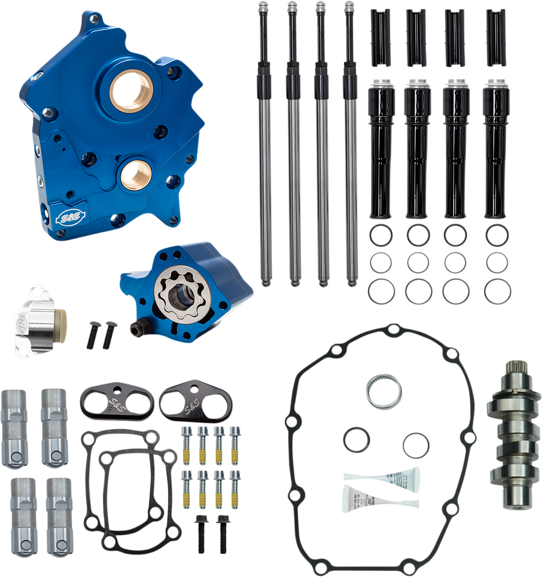 S&S CYCLE Cam Chest Kit - Oil Cooled - Chain Drive - 465 Cam - Black Pushrod Tubes - M8 310-1011C