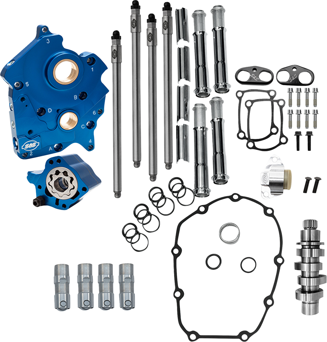 S&S CYCLE Cam Chest Kit - Water Cooled - Chain Drive - 496 Cam - Chrome Pushrod Tubes - M8 310-1384A