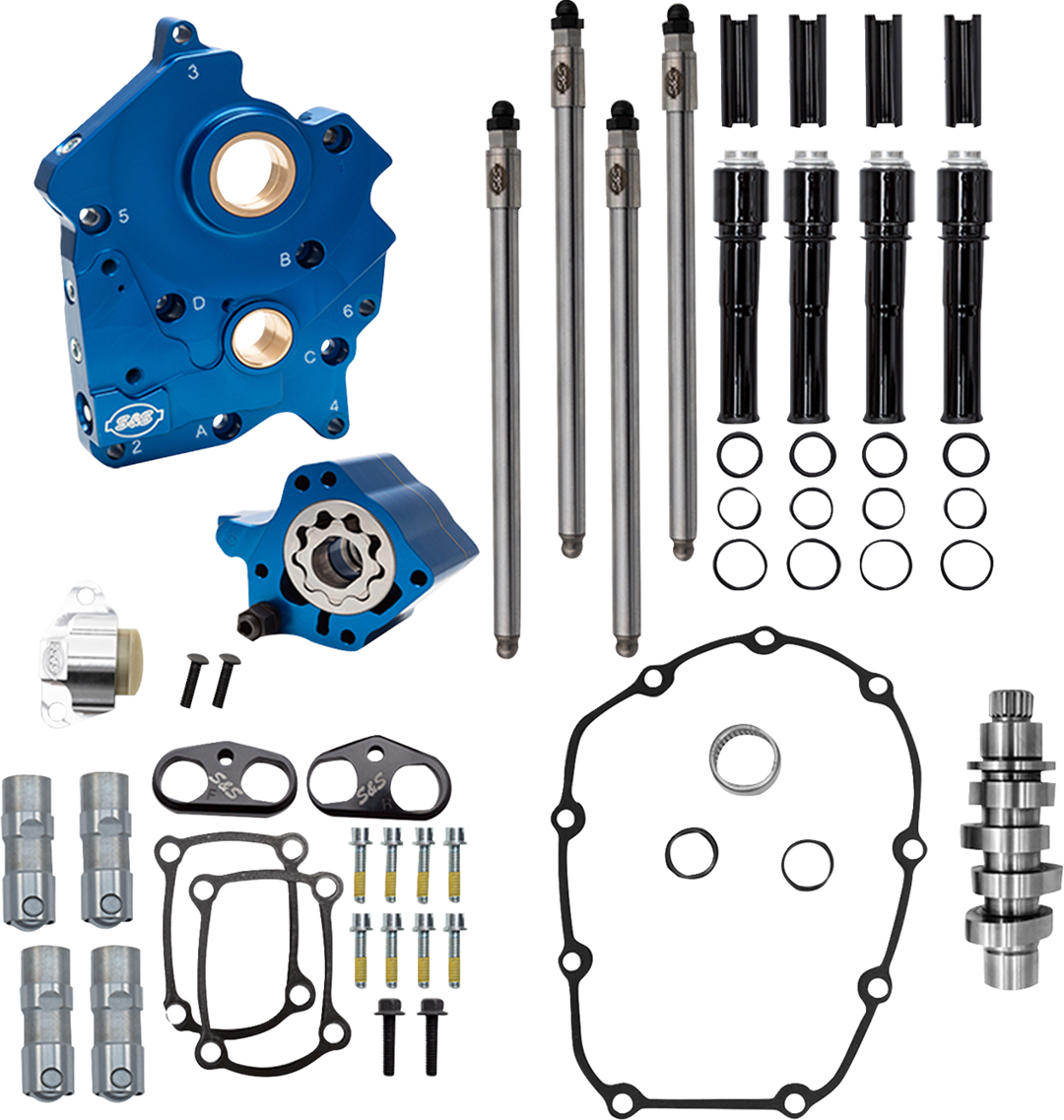 S&S CYCLE Cam Chest Kit - Water Cooled - Chain Drive - 496 Cam - Black Pushrod Tubes - M8 310-1385A