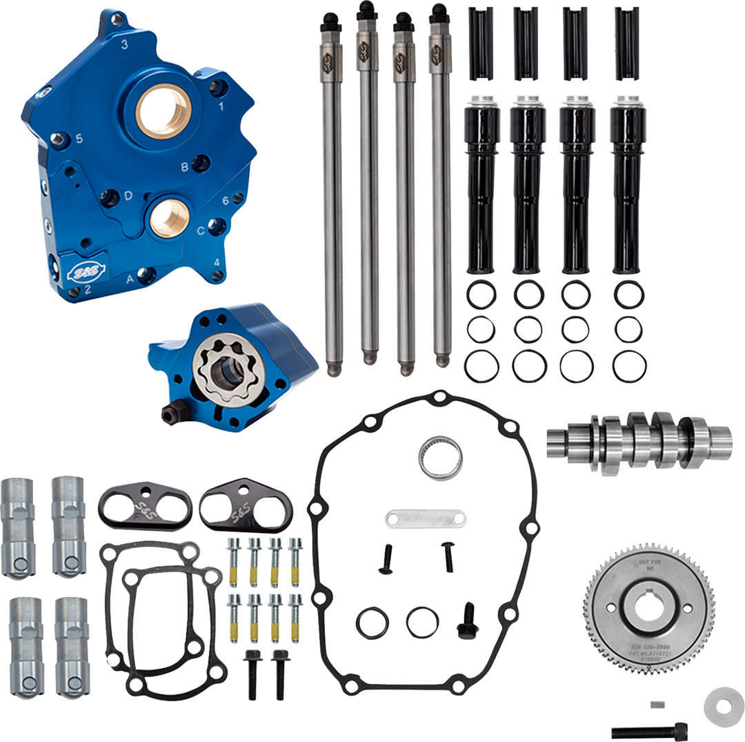 S&S CYCLE Cam Chest Kit - Water Cooled - Gear Drive - 496 Cam - Black Pushrod Tubes - M8 310-1387A