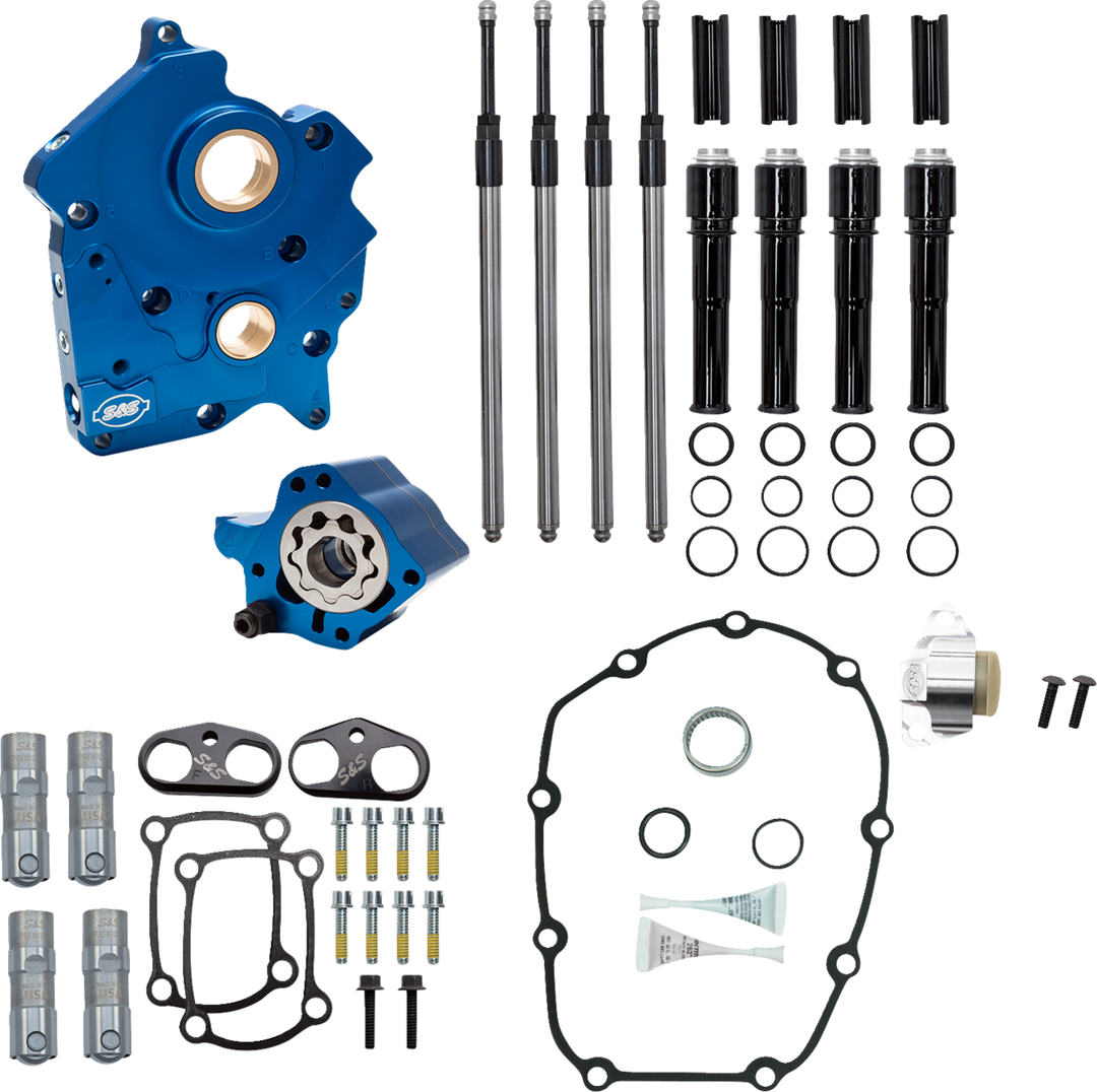 S&S CYCLE Cam Chest - Water Cooled - Chain Drive - Black Pushrod Tubes - M8 310-1264A