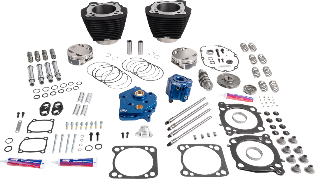 S&S CYCLE Power Package - Oil Cooled - 496 Gear Drive - Wrinkle Black w/o Highlight - M8 310-1392A