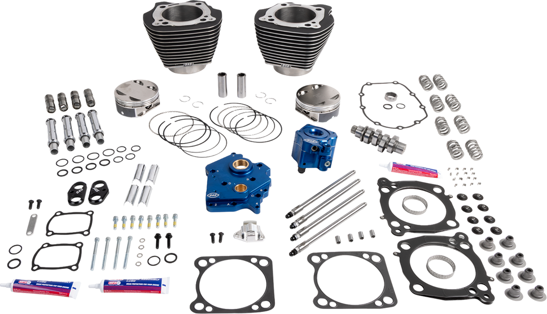 S&S CYCLE Power Package - Water Cooled - 496 Chain Drive - Wrinkle Black w/Highlight - M8 310-1401A
