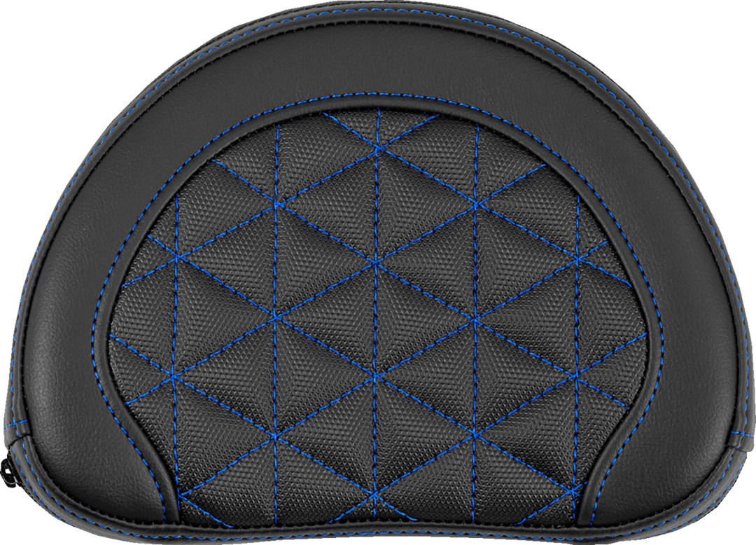 SADDLEMEN Contoured Sissy Bar Pad - Tri-Gripper - Blue Stitch - 2" Thick 051321101