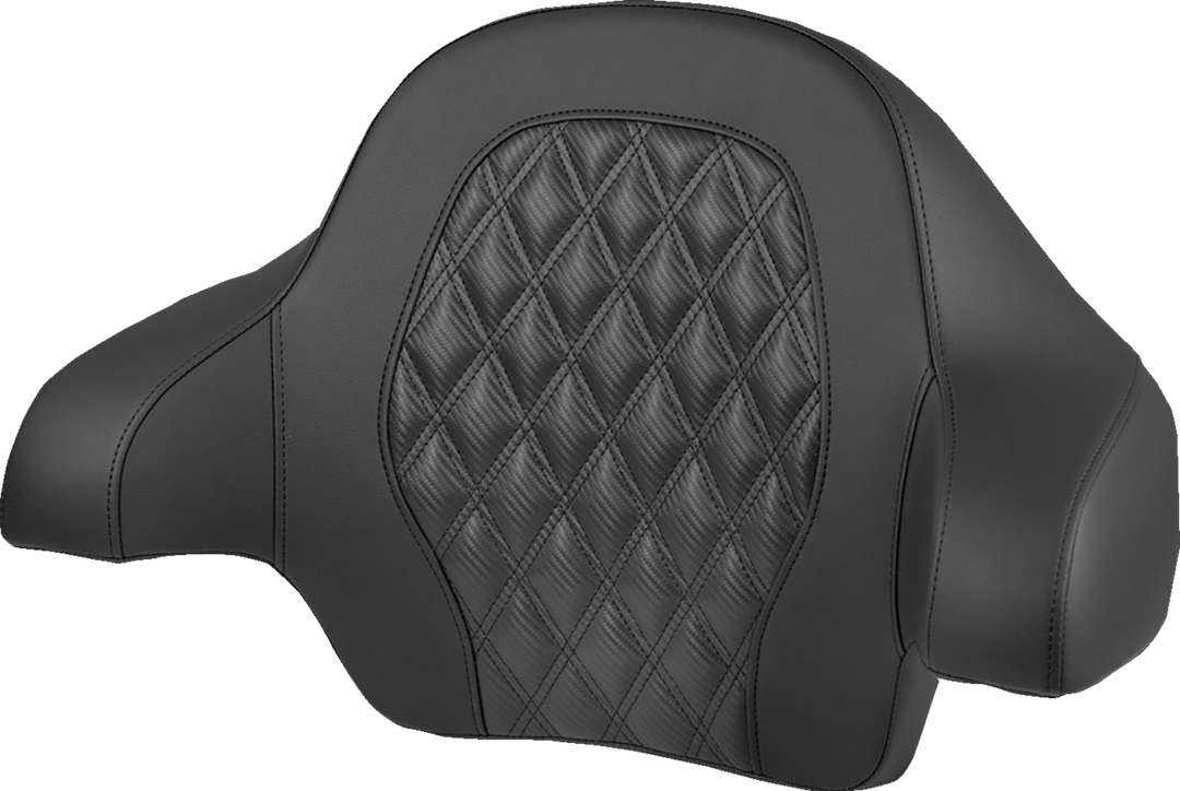 SADDLEMEN Tour-Pak® Backrest Pad - Lattice Stitch - Black Stitch - FL '14-'25 814-07-20700