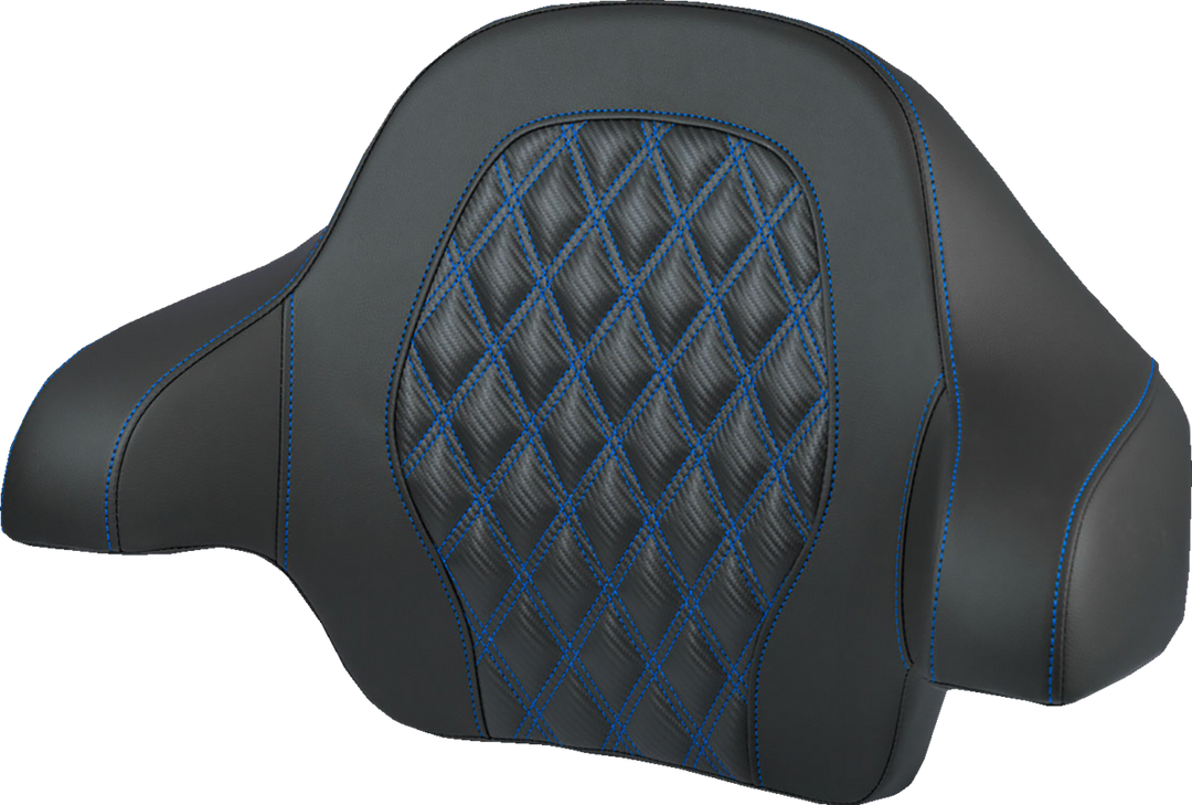 SADDLEMEN Tour-Pak® Backrest Pad - Lattice Stitch - Blue Stitch - FL '14-'25 814-07-20701