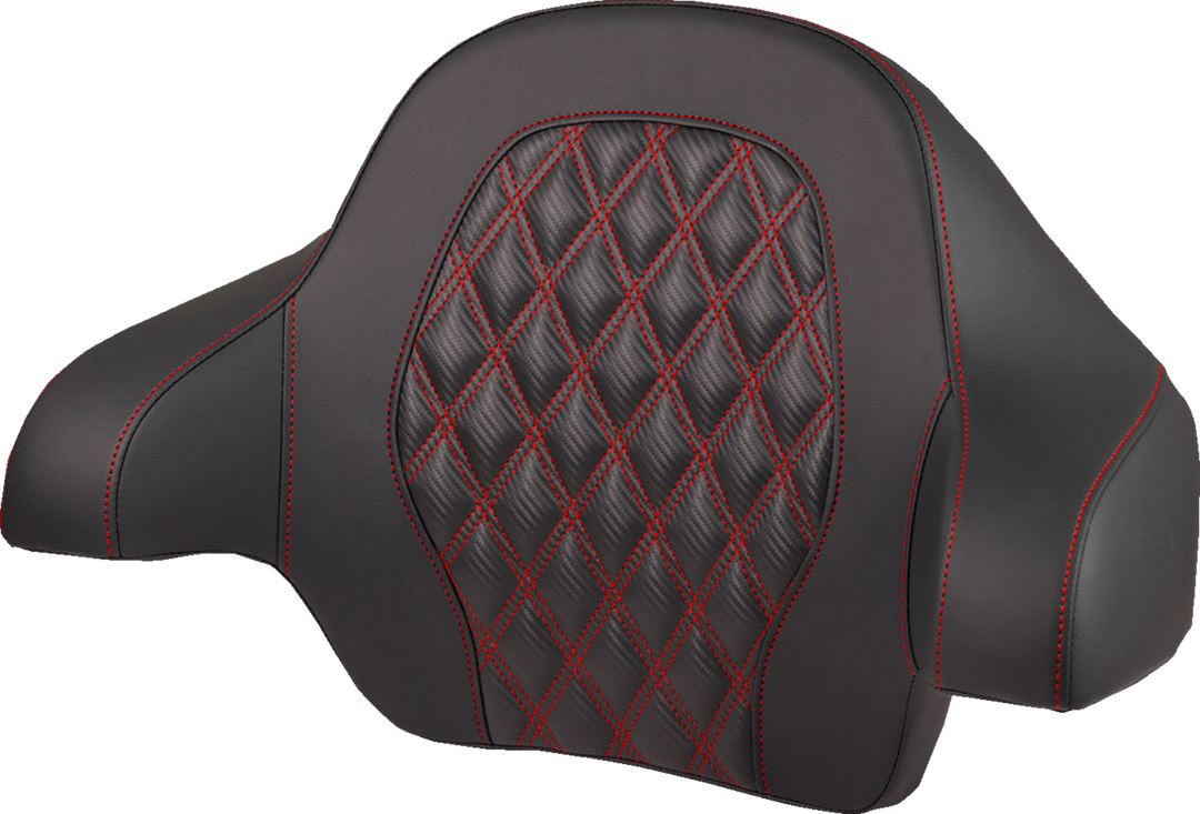 SADDLEMEN Tour-Pak® Backrest Pad - Lattice Stitch - Red Stitch - FL '14-'25 814-07-20704