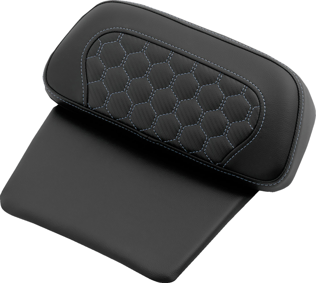 SADDLEMEN Chopped Tour Pak Backrest Pad - Honeycomb - Silver Stitch - FLH/FLT '14-'25 814-07C-19005