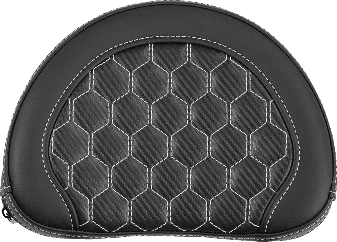 SADDLEMEN Contour Sissy Bar Pad - Honeycomb - White Stitch - Universal - 2" Thick 051319006