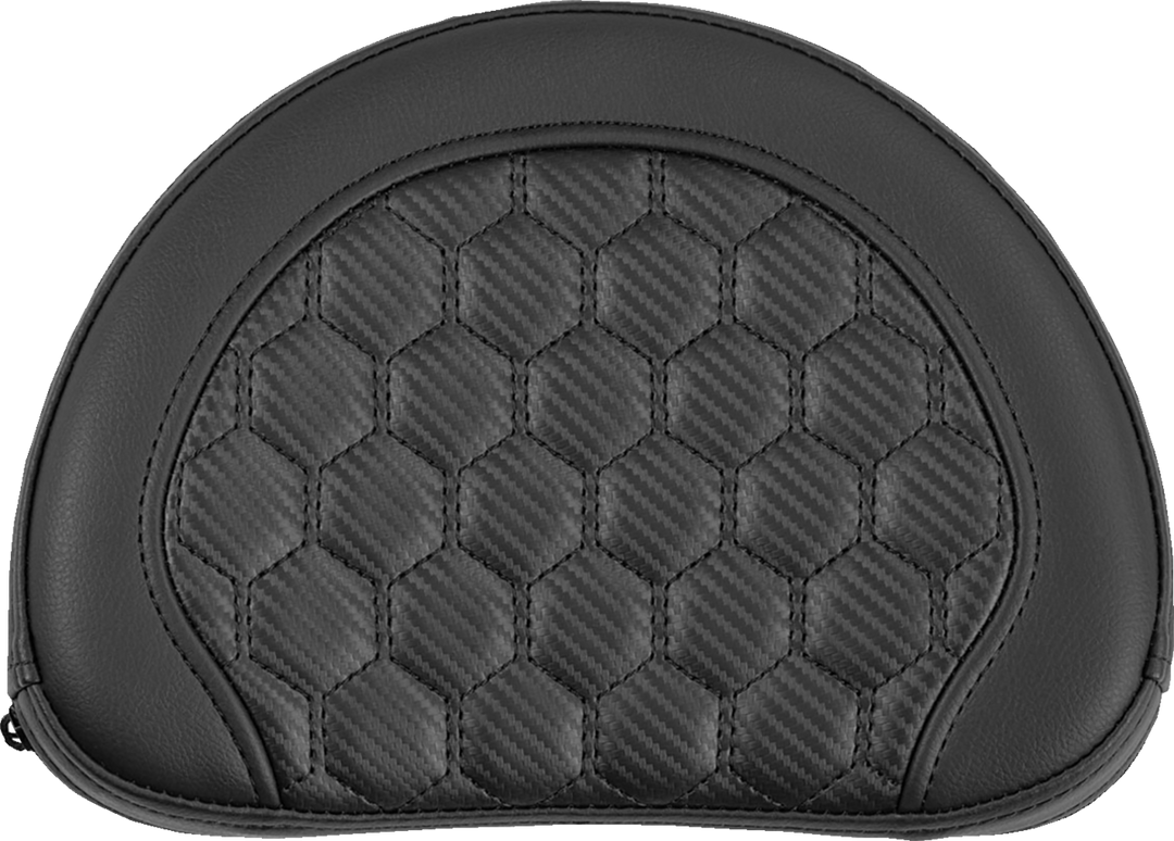 SADDLEMEN Contoured Sissy Bar Pad - Honeycomb - Black Stitch - 2" Thick 051319000