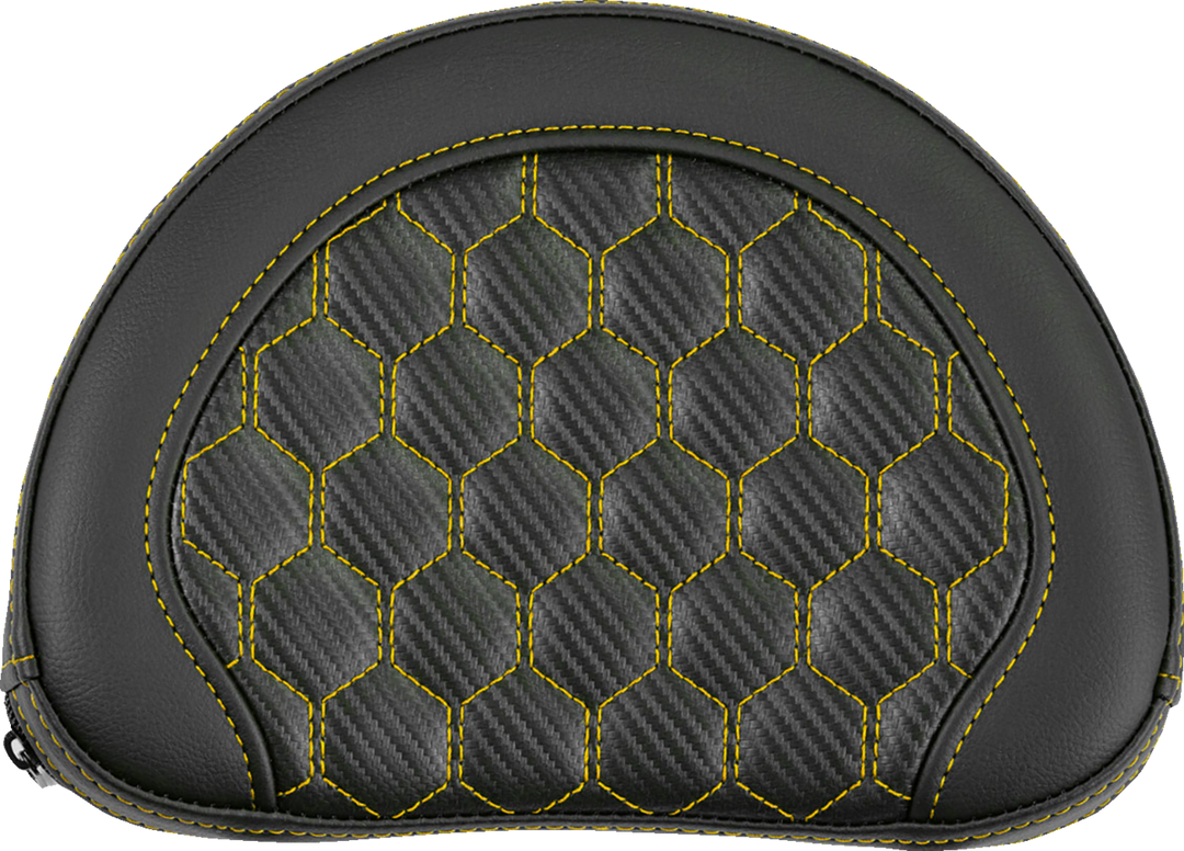 SADDLEMEN Contoured Sissy Bar Pad - Honeycomb - Gold Stitch - 2" Thick 051319007