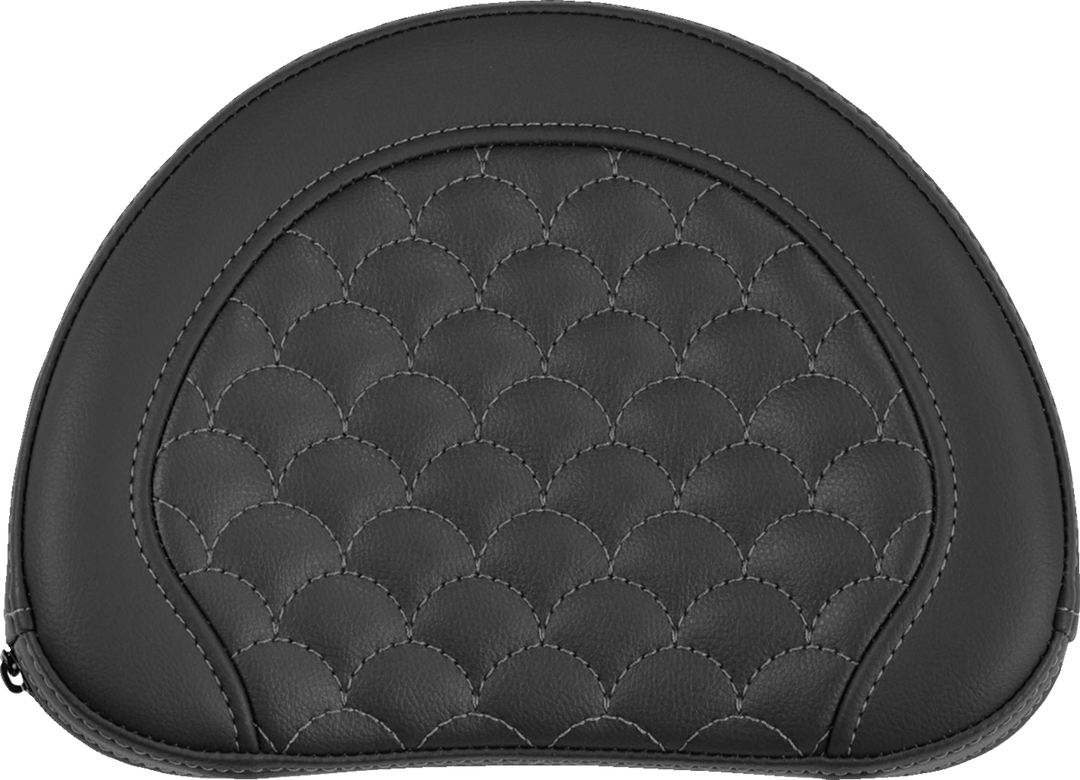 SADDLEMEN Contoured Sissy Bar Pad - Dragon Scale - Gray Stitch - 2" Thick 051320902