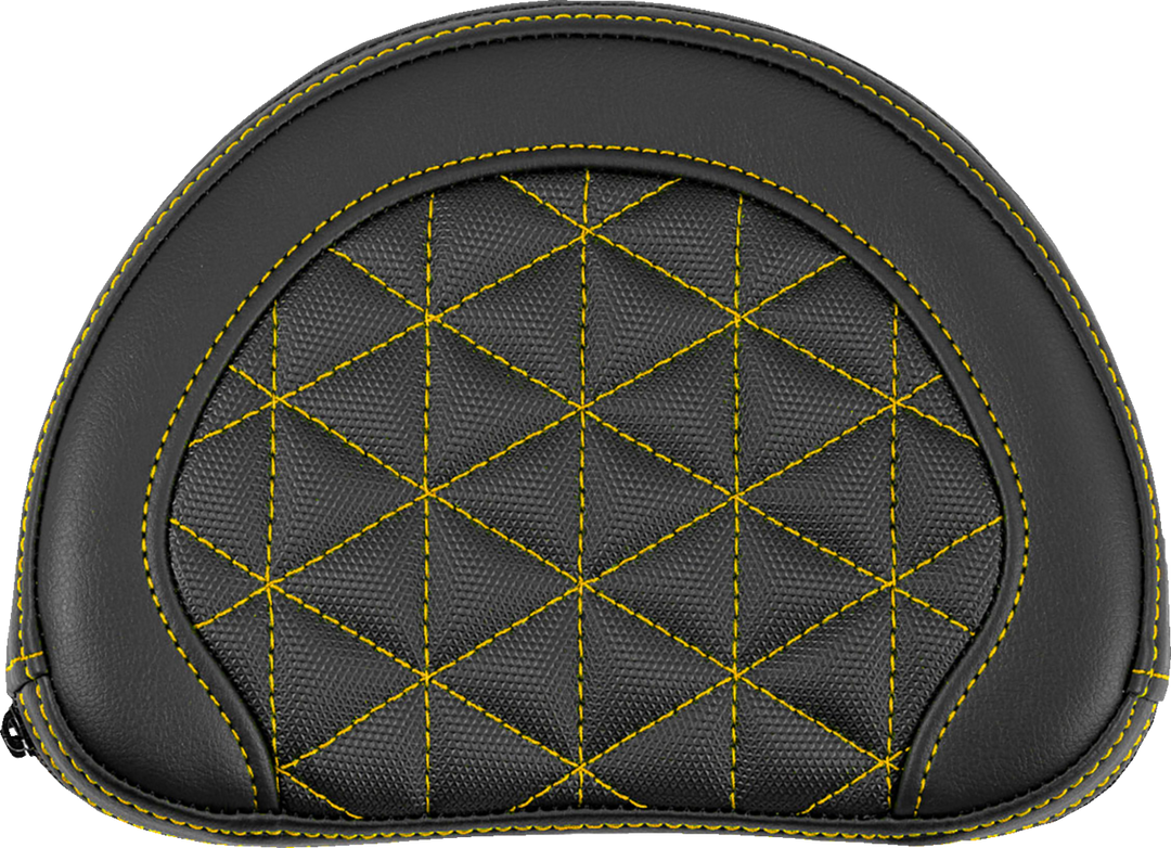 SADDLEMEN Contoured Sissy Bar Pad - Tri-Gripper - Gold Stitch - 2" Thick 051321107