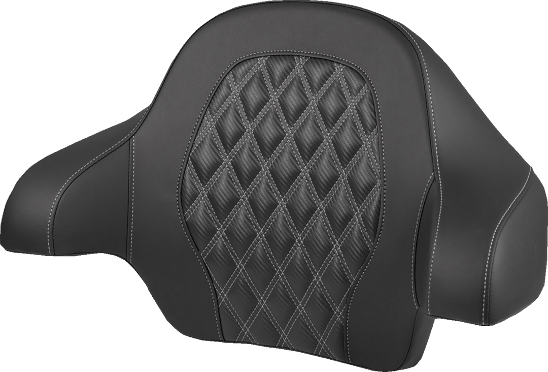 SADDLEMEN Tour-Pak® Backrest Pad - Lattice Stitch - Silver Stitch - FL '14-'25 814-07-20705