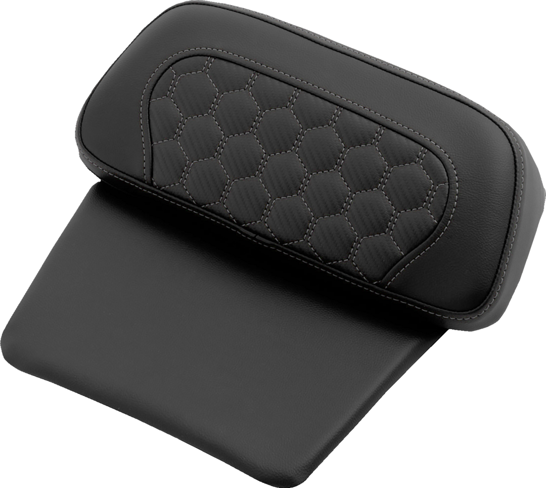 SADDLEMEN Chopped Tour Pak Backrest Pad - Honeycomb - Gray Stitch - FLH/FLT '14-'25 814-07C-19002