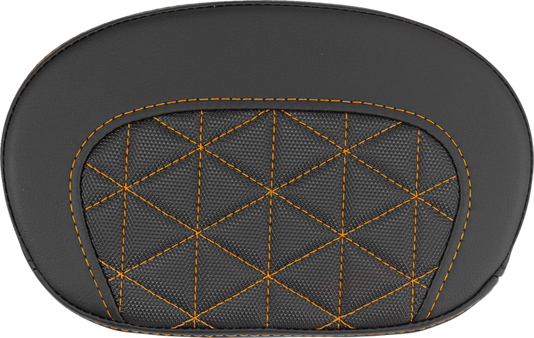 SADDLEMEN Mini Contour Sissy Bar Pad - Tri-Gripper - Orange Stitch 061021103