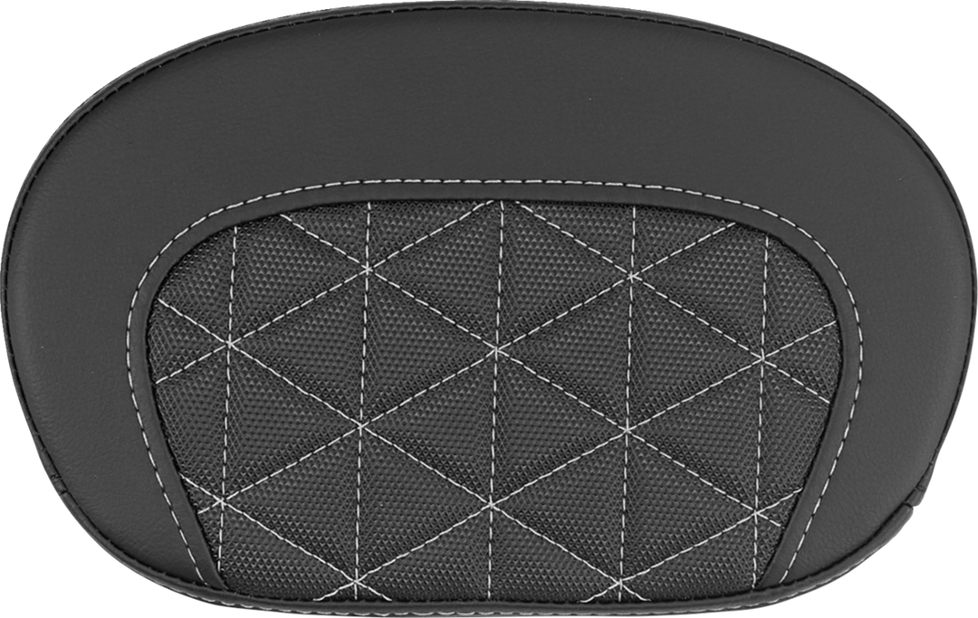 SADDLEMEN Mini Contour Sissy Bar Pad - Tri-Gripper - Silver Stitch 061021105