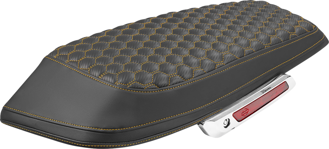 SADDLEMEN Saddlebag Lid Covers - Honeycomb - Gold Stitch - FLH/FLT '23-'25 L870-23-19007